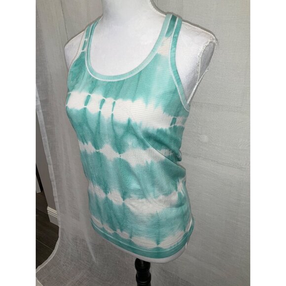 Lululemon Athletica Women's Tie-Dye Racerback Tank Top Green & White Size 8 - Picture 2 of 5